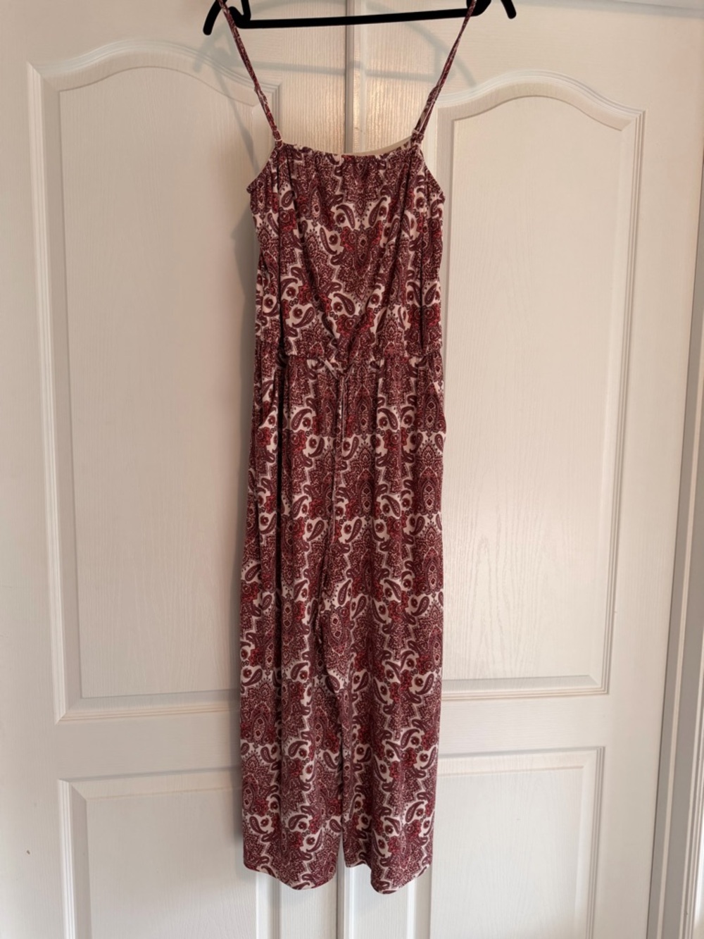 Maurices Red Paisley Spaghetti Strap Jumpsuit